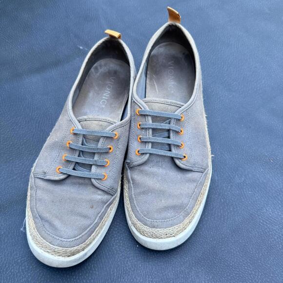 Vionic Women's 8 Canvas Jovie Gray Orange Casual Lace Boat Shoes - Picture 5 of 5